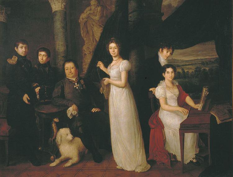 Vasily Tropinin Family portrait of counts Morkovs,